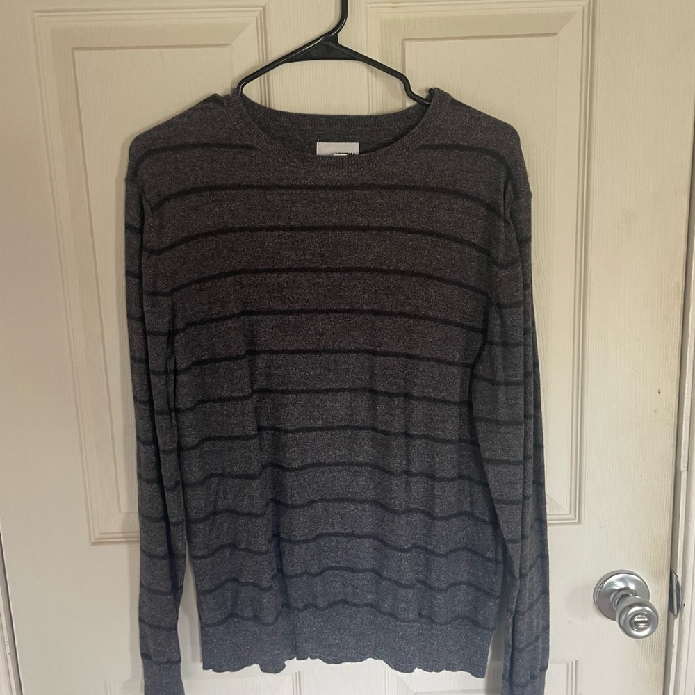 Gray Striped Sweater Size Medium